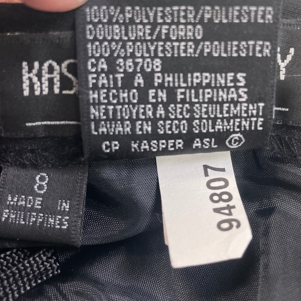 Kasper & Company ASL Black Pleated Dress Pants High Waist Straight Leg Size 8 - Picture 4 of 16